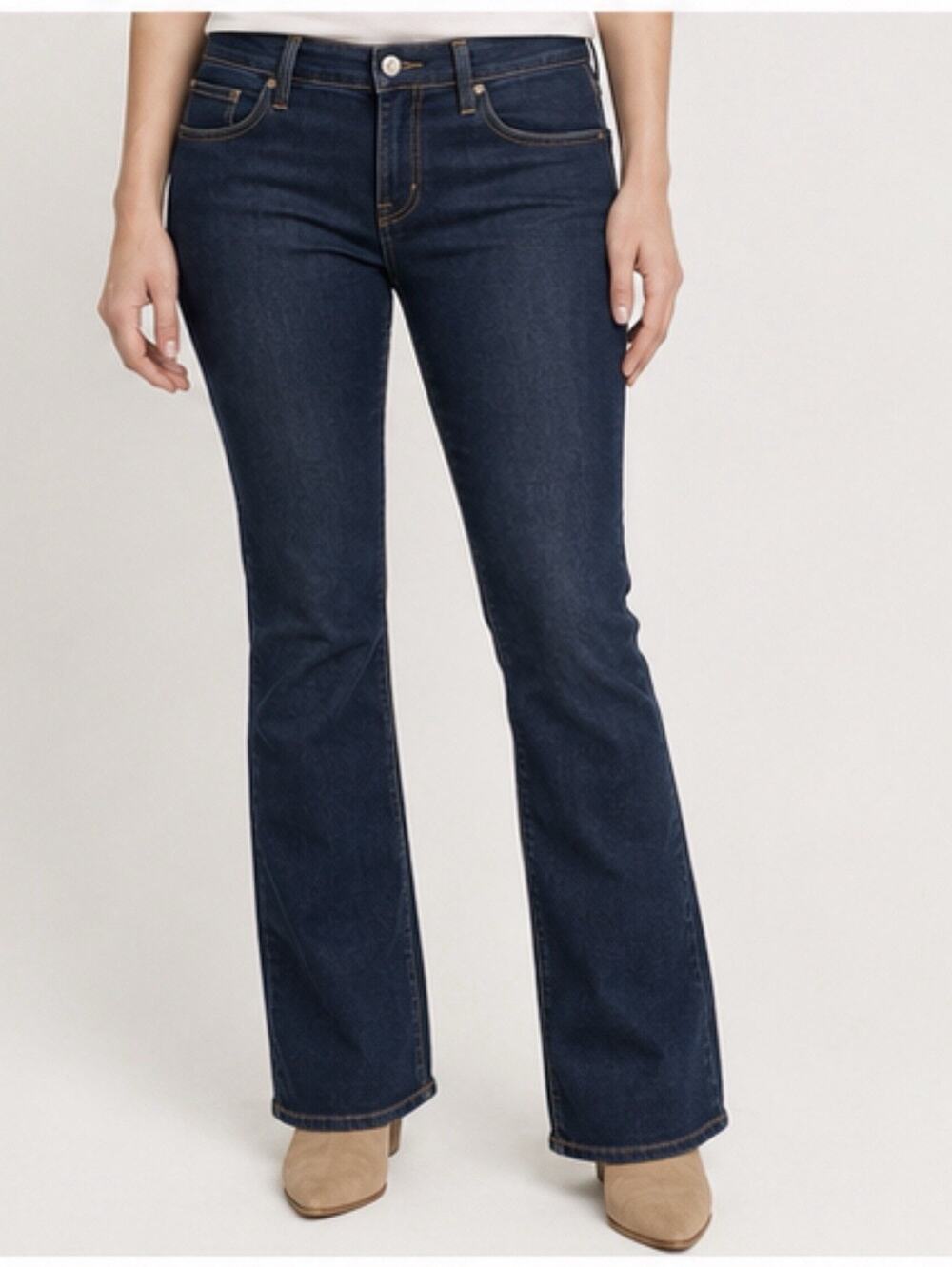 Levi’s 515 Women’s Jeans Size 14 Long Bootcut Dark Wash Blue Denim Stretch